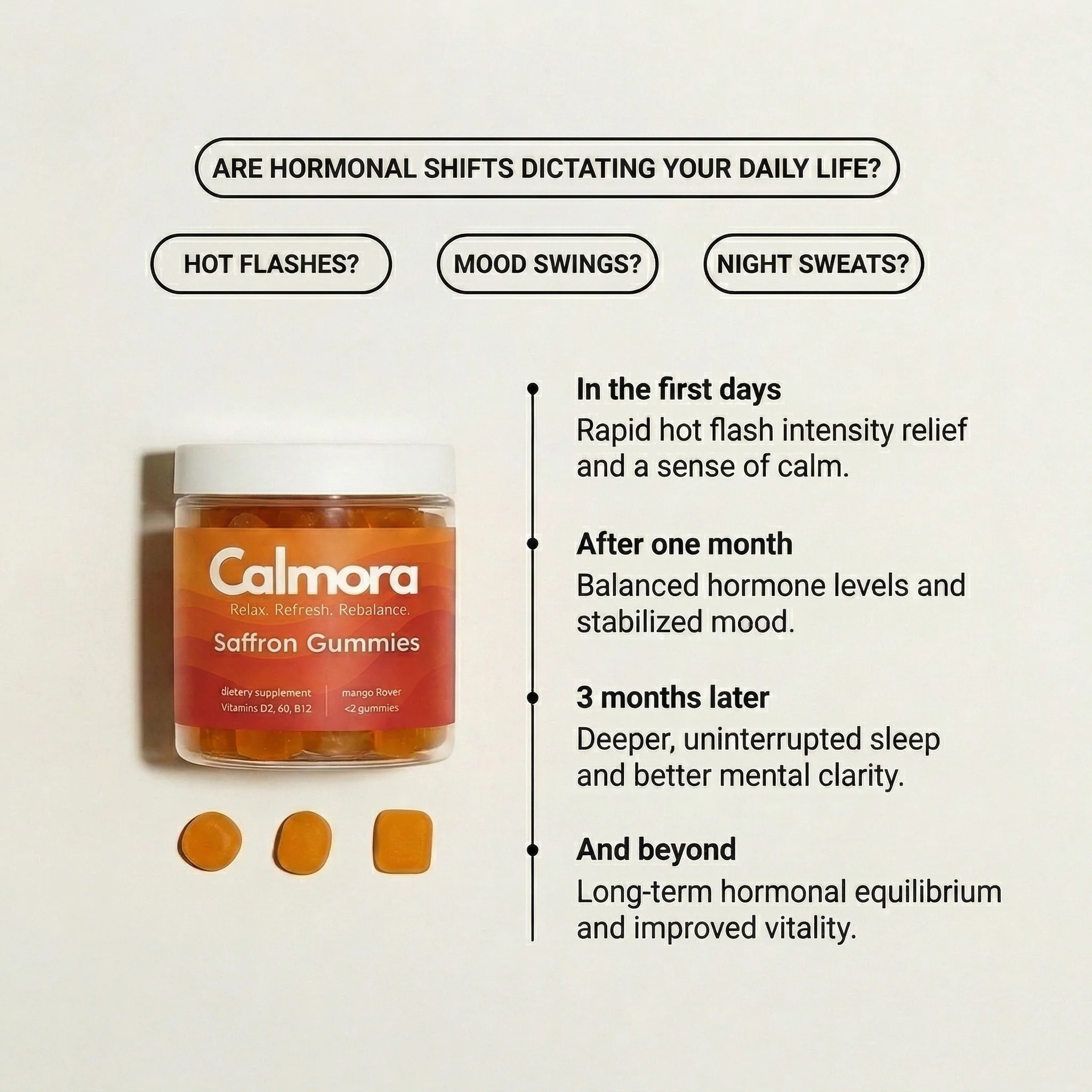 Saffron Gummies for Menopause: Energy & Confidence - Calmora By Calmi - Image 4